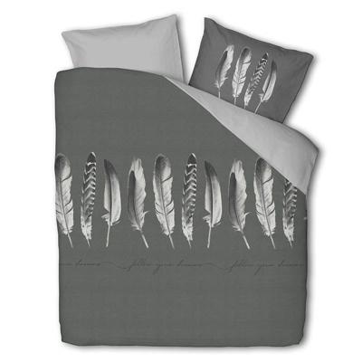 Dekbedovertrek Endless Feathers Antraciet Veren 200x200 Cm Luna Bedding - Dekbed-Discounter.nl