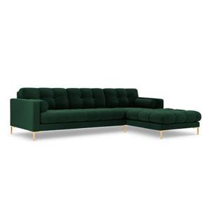 Cosmopolitan Design Bali Hoekbank met Chaise Longue Rechts - Flessengroen / Goud