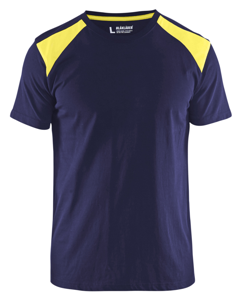 Blåkläder T-Shirt bicolour 33791042 | Marine/High-Vis Geel | Maat M - 7330509604182