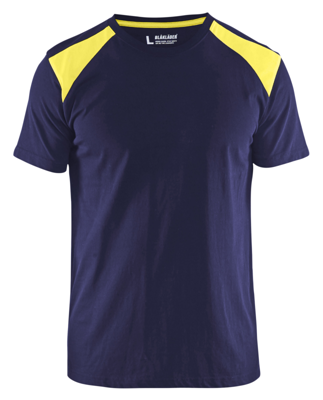 Blåkläder T-Shirt bicolour 33791042 | Marine/High-Vis Geel | Maat XXL - 7330509604229