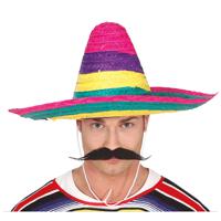 Mexicaanse Sombrero hoed voor heren - carnaval/verkleed accessoires - multi kleuren - thumbnail