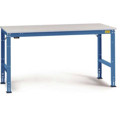 Manuflex LU4028.5007 ESD ESD-werktafel universele standaard achtergrond tafel met melamine schijf, bxdxh = 1250 x 600 x 763-873 mm Stralend blauw (RAL 5007) Manuflex LU4028.5007 ESD ESD-werktafel universele standaard achtergrond tafel met melamine schijf, bxdxh = 1250 x 600 x 763-873 mm Stralend blauw (RAL 5007)