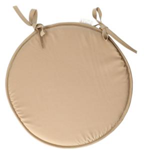 Stof Textile Home stoelkussens - beige - D40 x H3 cm - voor binnen - rond