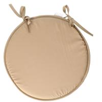 Stof Textile Home stoelkussens - beige - D40 x H3 cm - voor binnen - rond