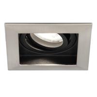 Durham vierkante LED inbouwspot - 4 Watt 345 Lumen - 6500K daglicht wit - GU10 - Dimbaar Kantelbaar - Voor binnen - RVS