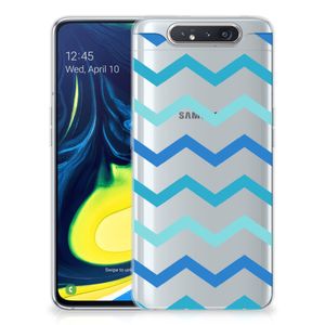 Samsung Galaxy A80 TPU bumper Zigzag Blauw