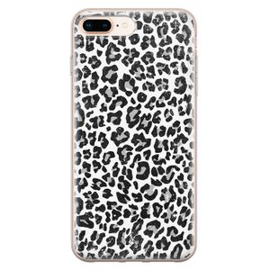 iPhone 8 Plus/7 Plus siliconen telefoonhoesje - Luipaard grijs