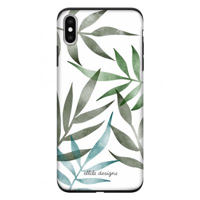 Tropical watercolor leaves: iPhone XS Max Tough Case