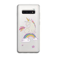 Regenboog eenhoorn: Samsung Galaxy S10 4G Transparant Hoesje