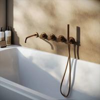 Badkraan set SaniClear Plus | Inbouw | Thermostaatkraan | Incl.Inbouwdeel | Verouderd messing