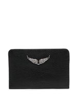 Zadig&Voltaire porte-cartes en cuir à breloque aile - Noir