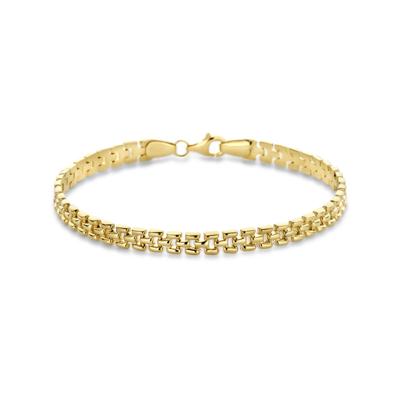 14k Geelgouden Armband met Panter schakels - 19cm Draaglengte en 5mm Schakelbreedte
