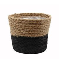 Pot Seagrass Natural/Black - diameter 18x15 cm Van der Leeden - Van der leeden