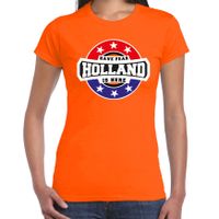 Have fear Holland is here / Holland supporter t-shirt oranje voor dames - thumbnail