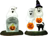 Lemax happy halloween ghosts, set of 2 verlichte accessoire Spooky Town 2022