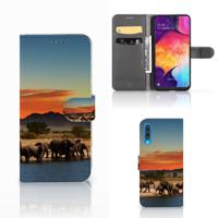 Samsung Galaxy A50 | Telefoonhoesje | Met pasjeshouder | Olifanten