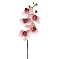 Kunstbloem Orchidee Bora - roze - 58 cm - losse steel - kunst zijdebloem - Phalaenopsis