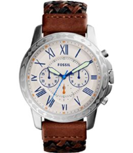 Horlogeband Fossil FS5298 Leder Bruin 22mm