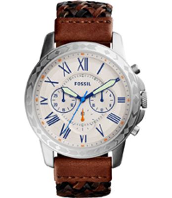 Horlogeband Fossil FS5298 Leder Bruin 22mm