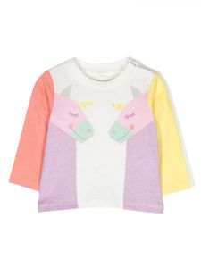 Stella McCartney Kids haut crop en coton à imprimé graphique - Blanc