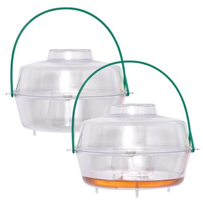Luance Wespenval met hengsel - 2x - kunststof - transparant - D20 x H15 cm