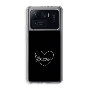 Forever heart black: Xiaomi Mi 11 Ultra Transparant Hoesje