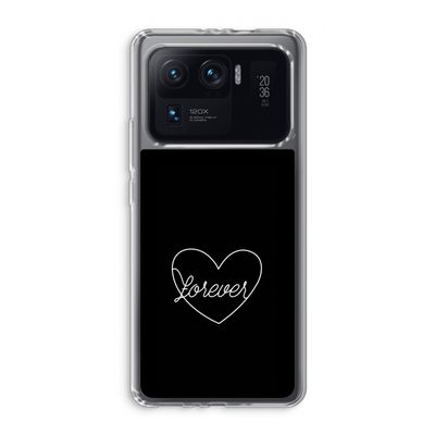 Forever heart black: Xiaomi Mi 11 Ultra Transparant Hoesje