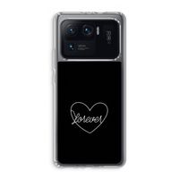 Forever heart black: Xiaomi Mi 11 Ultra Transparant Hoesje