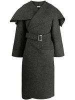 Niccolò Pasqualetti manteau-cape à taille ceinturée - Gris - thumbnail