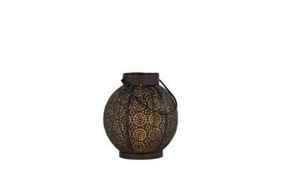 Solar lantaarn metaal zwart 14x16 cm - Annas collection