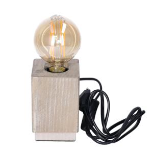 Tafellamp Hout - grijsbruin - hout - IP20 schakelaar - 8 x 8 x 12 cm - inclusief LED Retro