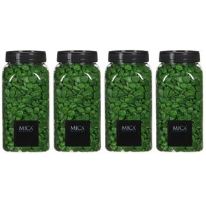 4x Decoratie/hobby steentjes gras groen 650 ml