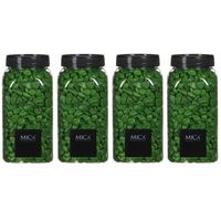 4x Decoratie/hobby steentjes gras groen 650 ml