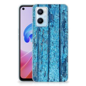 OPPO A96 | OPPO A76 Bumper Hoesje Wood Blue