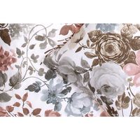 Royal dekbedovertrek Nova bloemen - wit/groen - 200x200/220 cm - Leen Bakker - thumbnail