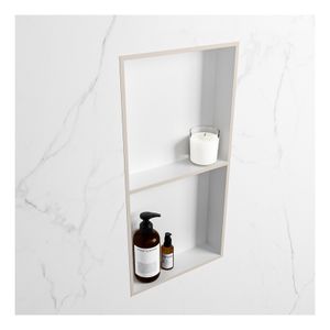 Wandnis Solid Surface Easy | In- en opbouw | 30x60x8 cm | 2 vakken | Linen/Talc