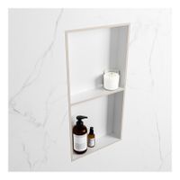 Wandnis Solid Surface Easy | In- en opbouw | 30x60x8 cm | 2 vakken | Linen/Talc