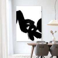 Urban Cotton Wandkleed 'Merci' 80 x 110cm in Frame - black