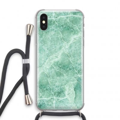 Groen marmer: iPhone X Transparant Hoesje met koord