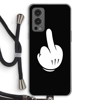 Middle finger black: OnePlus Nord 2 5G Transparant Hoesje met koord