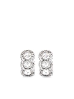 David Morris anneaux en or blanc 18ct orné de diamant - Argent