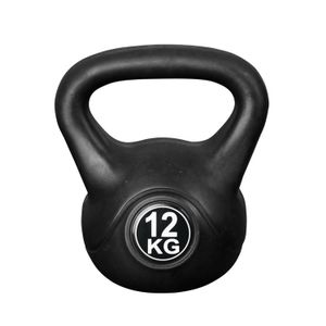 Kettlebell voor binnen en buiten - Kunststof - Zwart - 12 kg