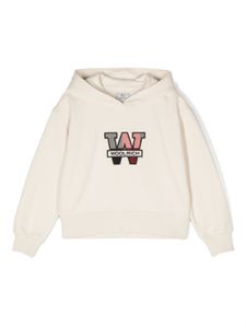 Woolrich Kids hoodie en polaire à patch logo - Blanc