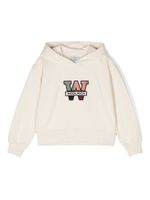 Woolrich Kids hoodie en polaire à patch logo - Blanc