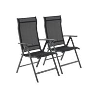 Set van 2 tuinstoelen met verstelbare rugleuning