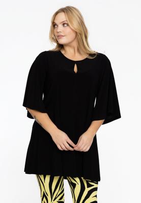 Yoek Tuniek wide bottom split | Zwart | Maat 58/60