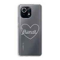 Friends heart pastel: Xiaomi Mi 11 Transparant Hoesje