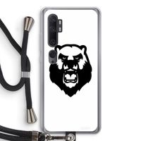 Angry Bear (white): Xiaomi Mi Note 10 Transparant Hoesje met koord Angry Bear (white): Xiaomi Mi Note 10 Transparant Hoesje met koord