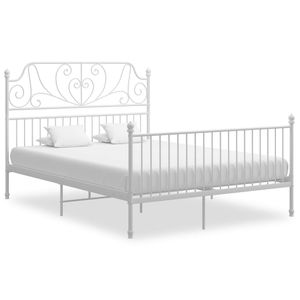 Bedframe metaal en multiplex wit 160x200 cm