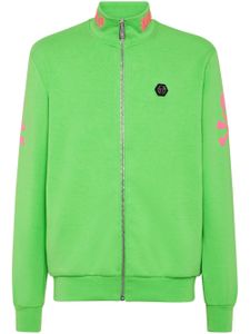 Philipp Plein embroidered zip-up sweatshirt - Vert